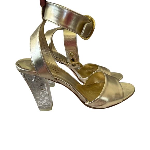 Coach Gold Ankle Buckle Strap Heels Shoes Women’s 6 - Picture 1 of 9